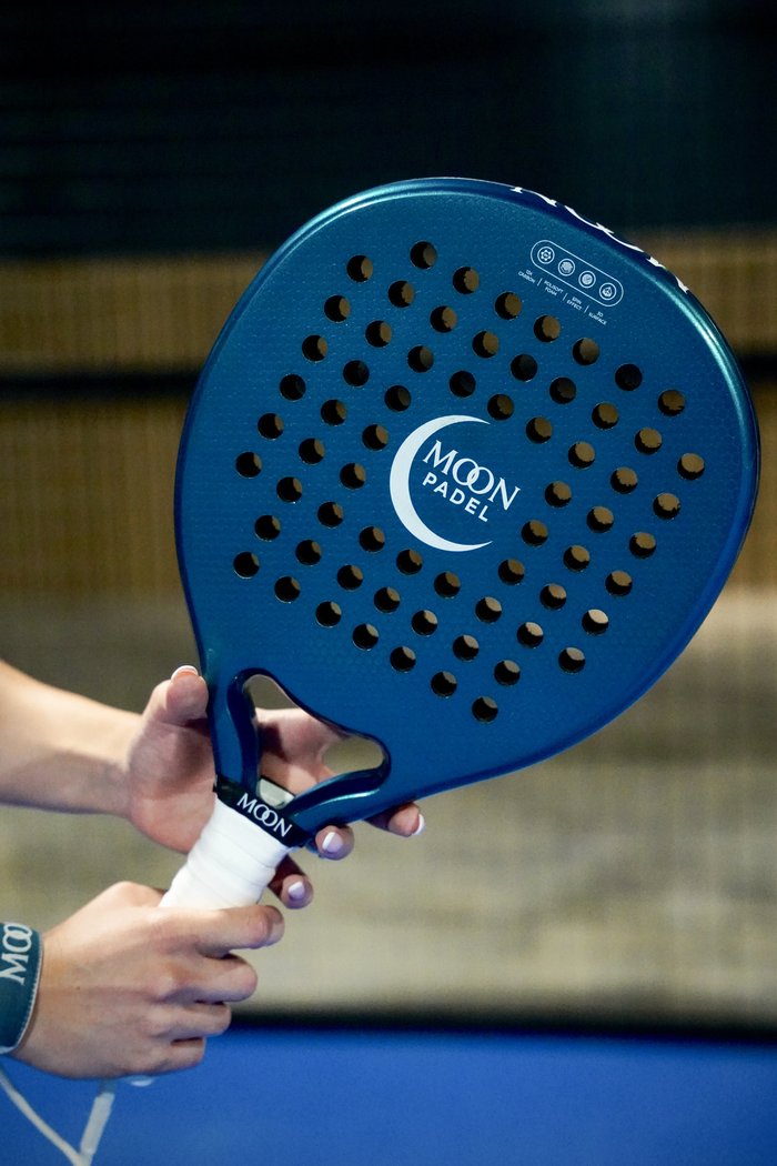 Eclipse racket close-up, held