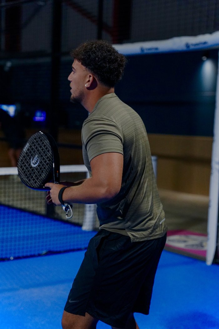 Lunar racket in action on court
