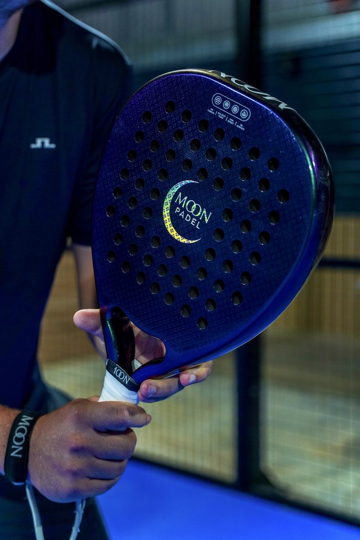 Supernova racket close-up, held
