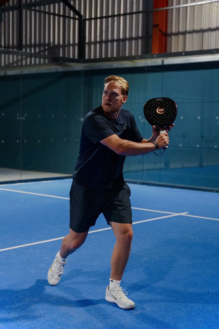 Supernova X racket in action, forehand